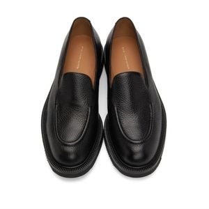 Dries Van Noten Black Pebble Leather Loafers